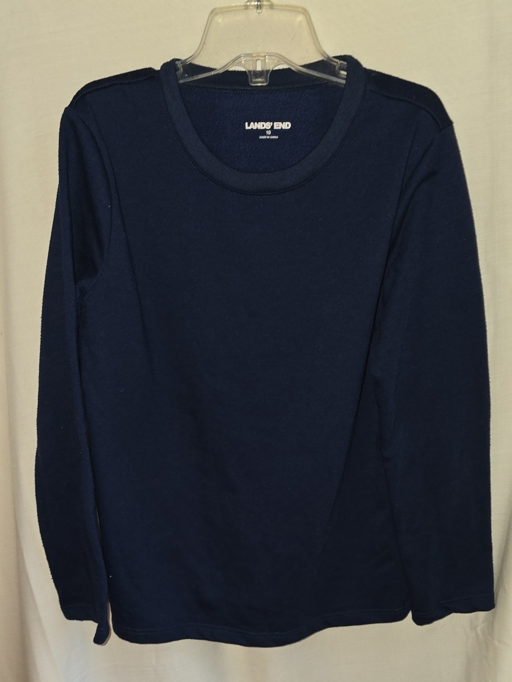 Lands' End Kids Dark Navy Crewneck Sweater
